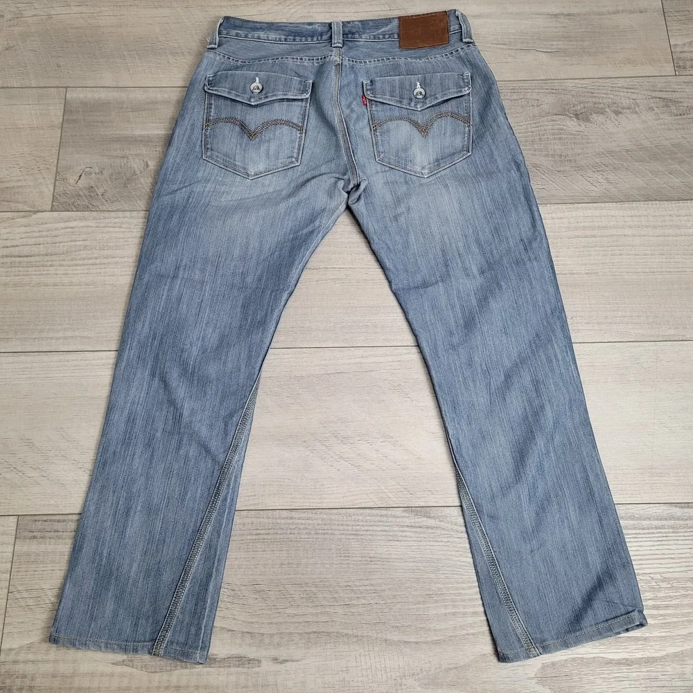 👖VTG Levis 514 Jeans Men's 33x29 Slim Straight Denim Rear Button Flap Pockets‎